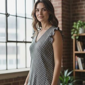 H&M Black and White Patterned  Dress